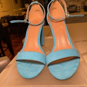 New York & Company Blue Heels with Ankle Straps